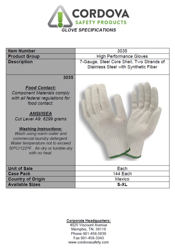 Pair of Cut Resistance Steelcore II Gloves 7 Gauge PVC Blocks Both Sides 
