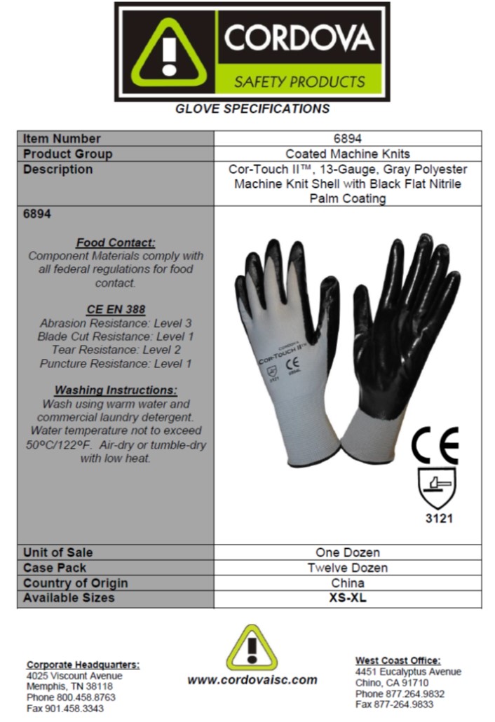 thumbnail interactive-video image 1 of Cordova Ultimate Maxi Micro Foam Nitrile Coated Gloves #6905 - 12 Pair Pack, Sizes SM-XL 1 of 5